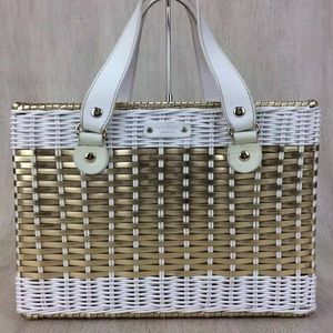 Kate Spade New York White Basket Hand Bag